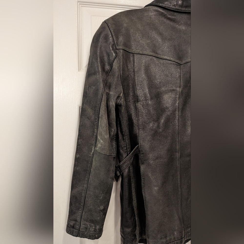 Gallery black men's buttery soft genuine leather full zip jacket coat size M - Picture 2 of 13